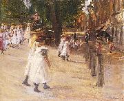 Max Liebermann On the Way to School in Edam oil on canvas